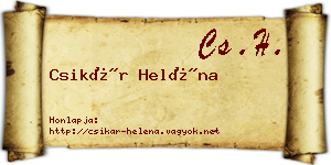 Csikár Heléna névjegykártya